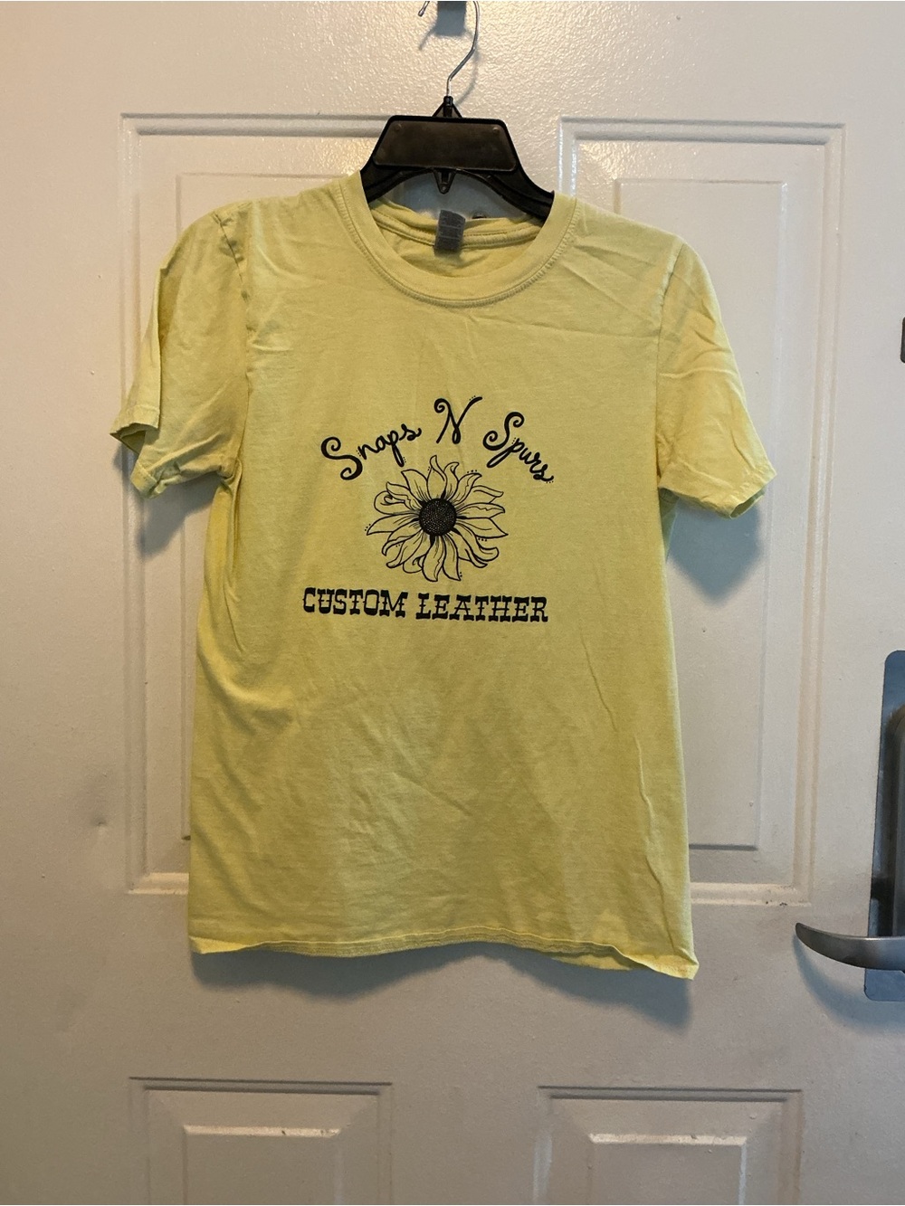 Gildan Yellow Graphic Tee with Black Script Print
